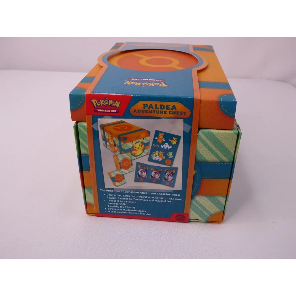 Pokemon Paldea Adventure Chest w/ Box of Cards/Sticker Sheet/Mini Portfolio Only